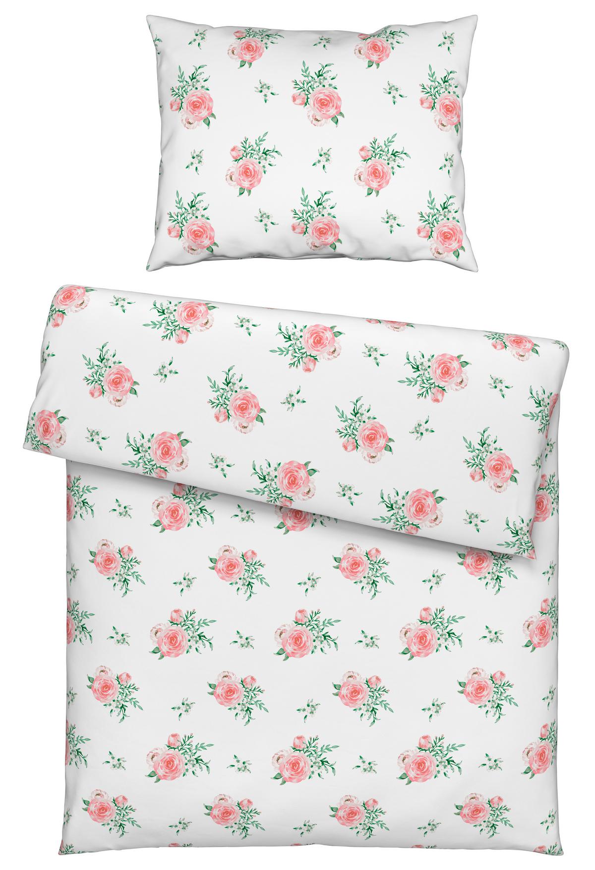 Ágyneműhuzat-garnitúra Christa - pink/fehér, Romantik / Landhaus, textil - James Wood