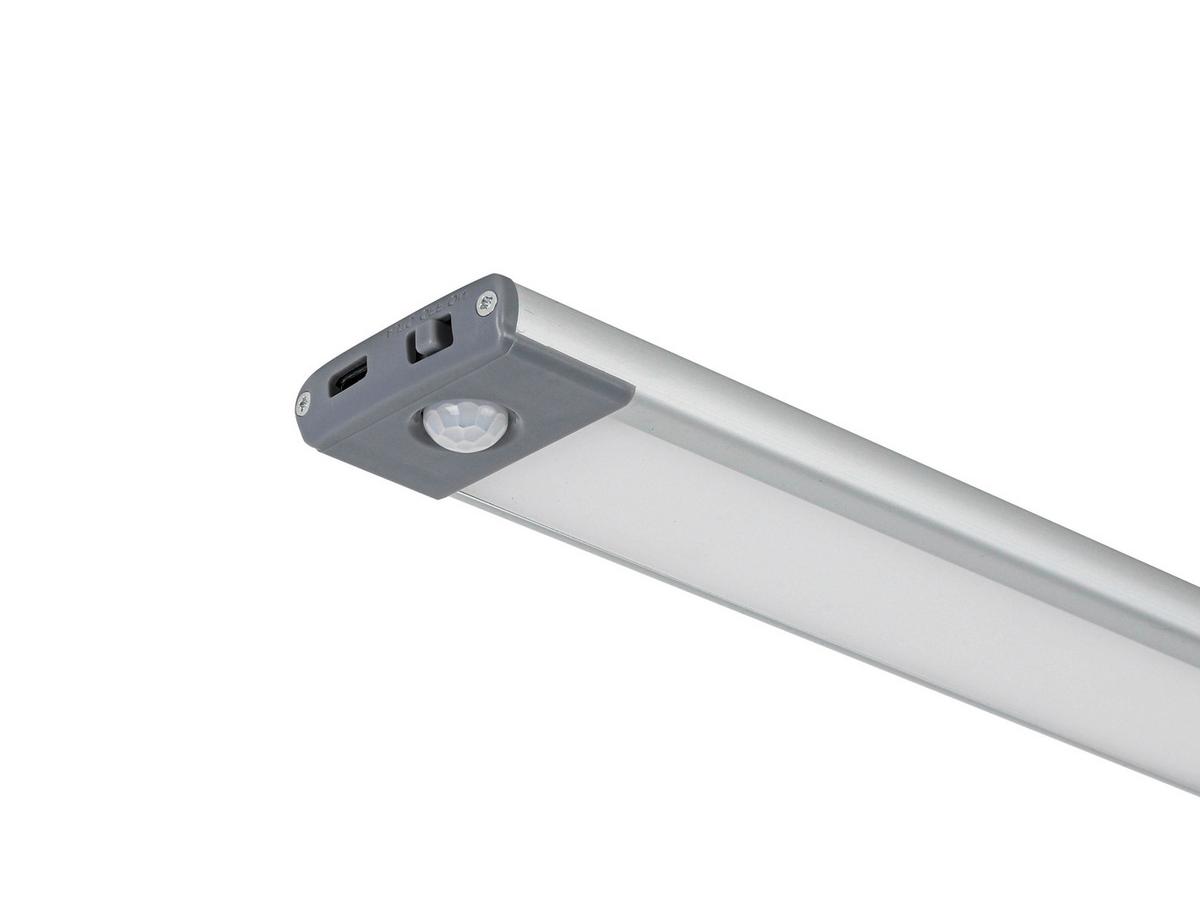PODSVĚTLENÍ UNTI - šedá/barvy stříbra, Moderní, kov/plast (46/4/1cm) - Mömax
