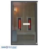 Sauna+Infrarotkabine CLACIER M geeignet für 2 Personen - Fichtefarben, Basics, Glas/Holz (120/120/200cm) - Sanotechnik
