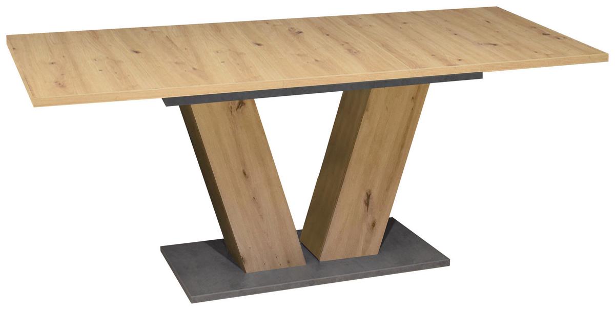 Esstisch Graphitfarben/Eiche Artisan 140cm - Graphitfarben/Eiche Artisan, MODERN, Holzwerkstoff (140/76/80cm) - Livetastic