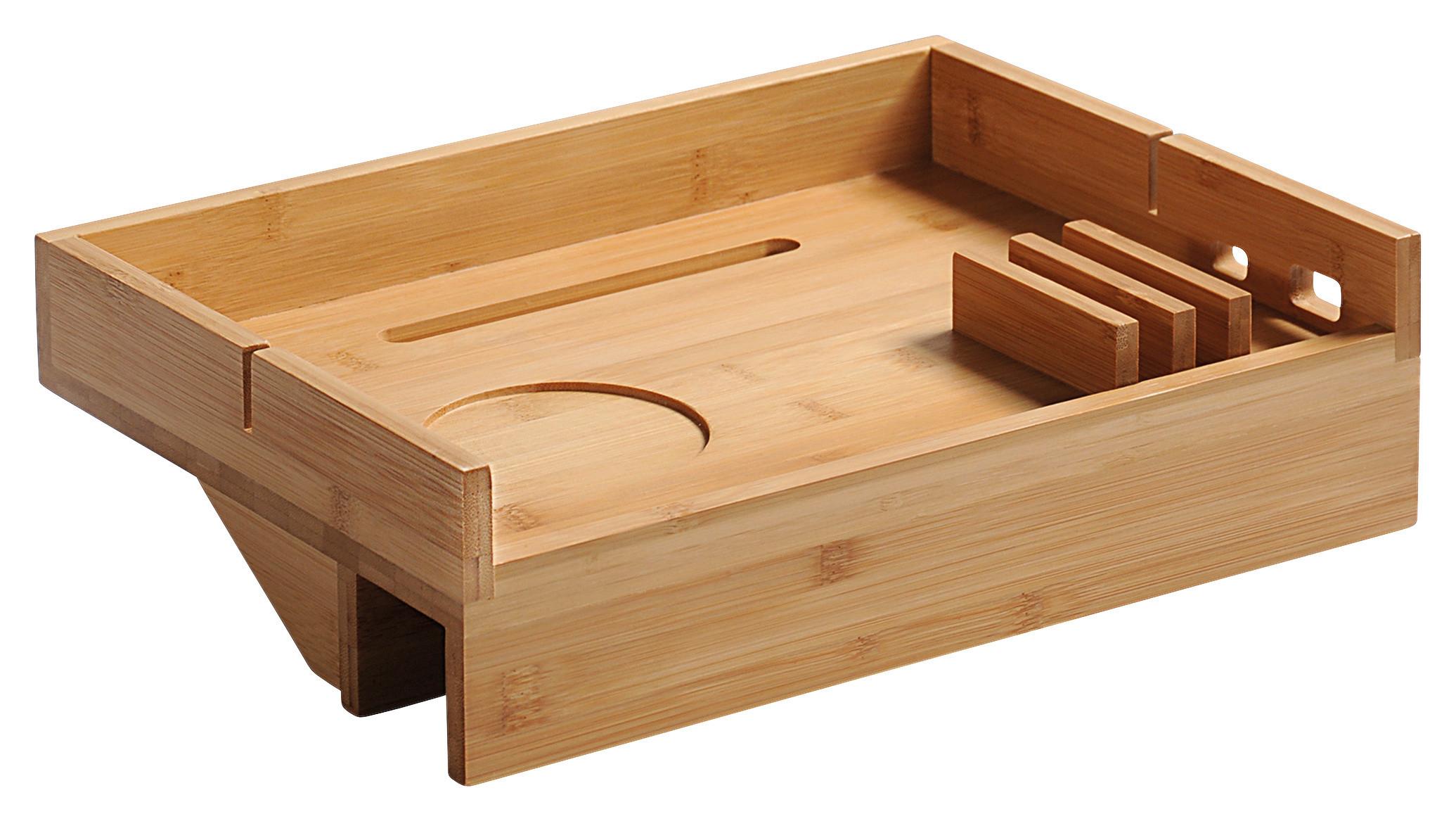 Betttablett Bambus Massiv 40,5x26,5 cm - Naturfarben, Basics, Holz (40,5/26,5/10,5cm) - Kesper