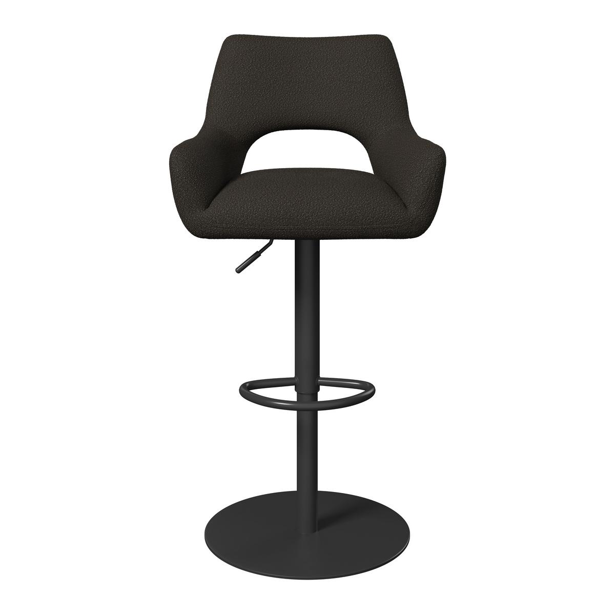 Barová stolička Tami, tmavohnedá - čierna/tmavohnedá, Modern, kov/drevo (46/82-102/51cm) - Bessagi Home