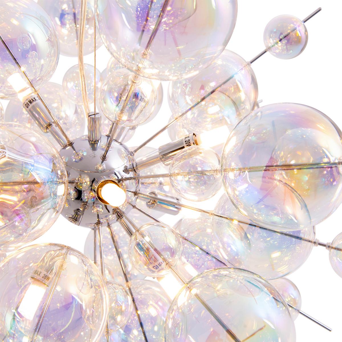 Hängeleuchte Explosion H:150cm 10-Flammig, Glas/metall - Chromfarben, Trend, Glas/Metall (65/150cm) - Näve