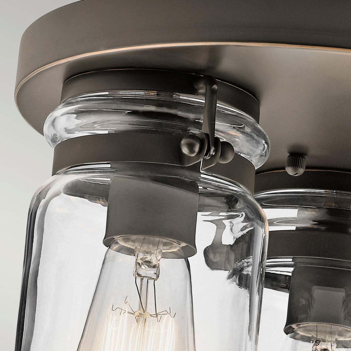 Deckenleuchte Brinley Ø 28,2 Cm, 3-Flammig - Bronzefarben, Design, Glas/Metall (28.2/20.2cm) - Elstead Lighting