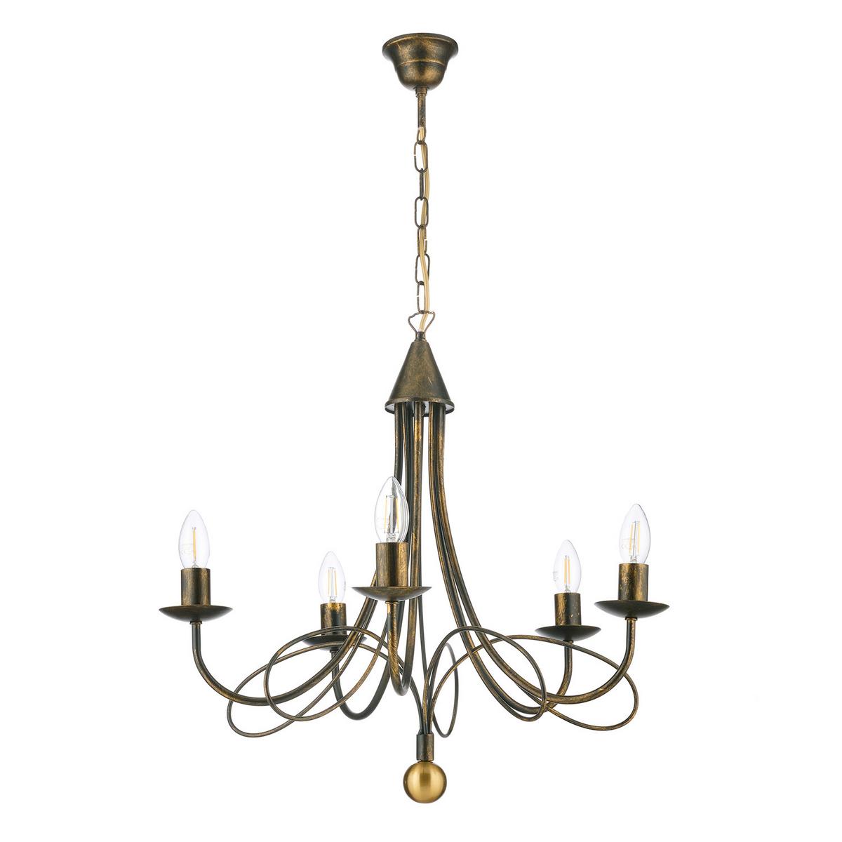 Kronleuchter Milvia Braun L: 60 cm - Braun, KONVENTIONELL, Metall (60/60/110cm)