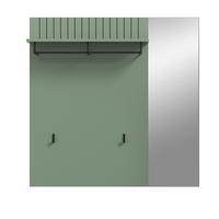 Garderobenpaneel Station Graugrün B: 106cm - Graugrün, Design, Holzwerkstoff (106/106/27cm) - MID.YOU