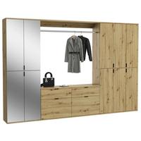 Garderobe Projekt X 4-teilig Eiche Artisan B: 273 Cm - KONVENTIONELL, Glas/Holzwerkstoff (273/193/34cm) - MID.YOU