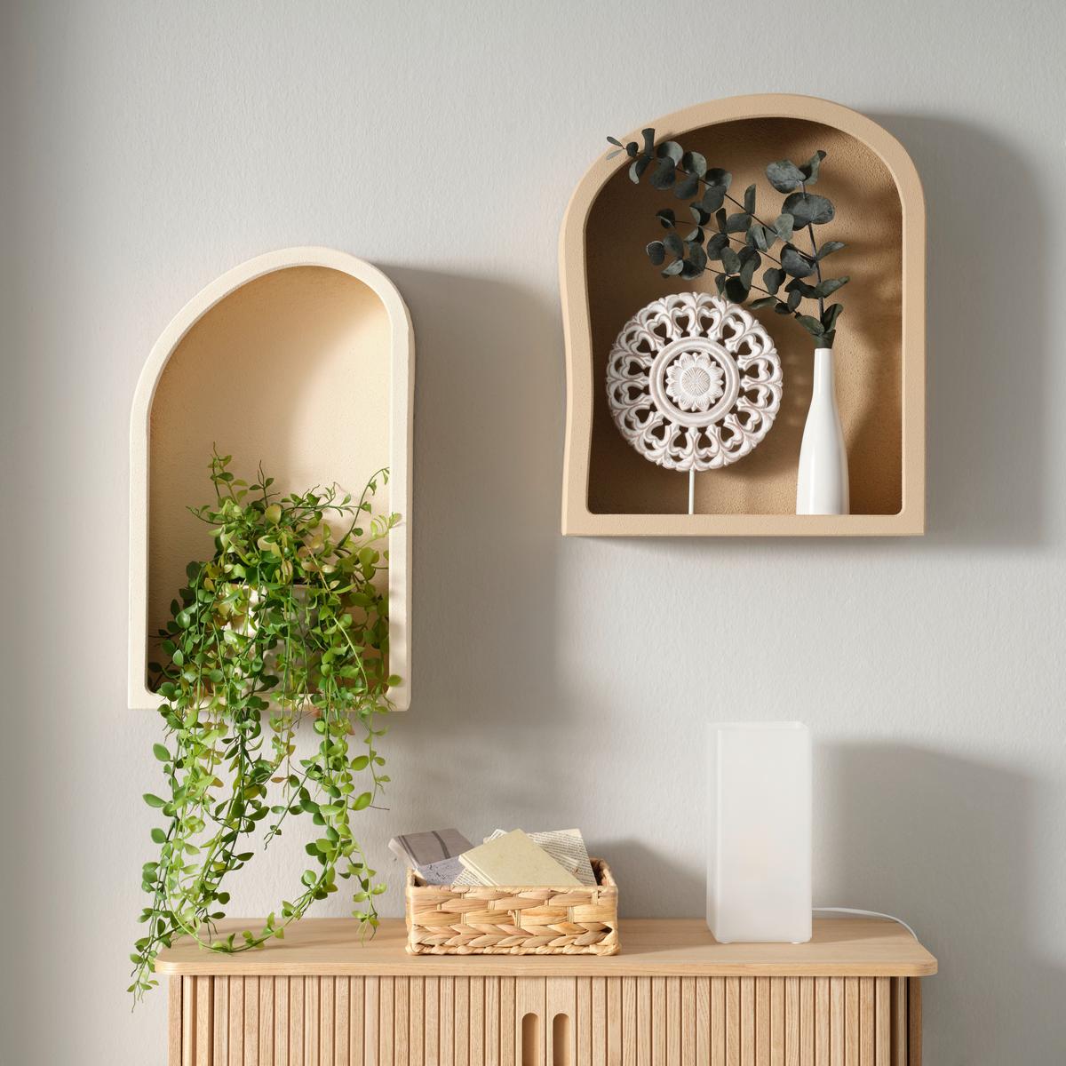 Nástenný regál WILMA - svetlohnedá, Lifestyle, kompozitné drevo (30/50/13cm) - Premium Living