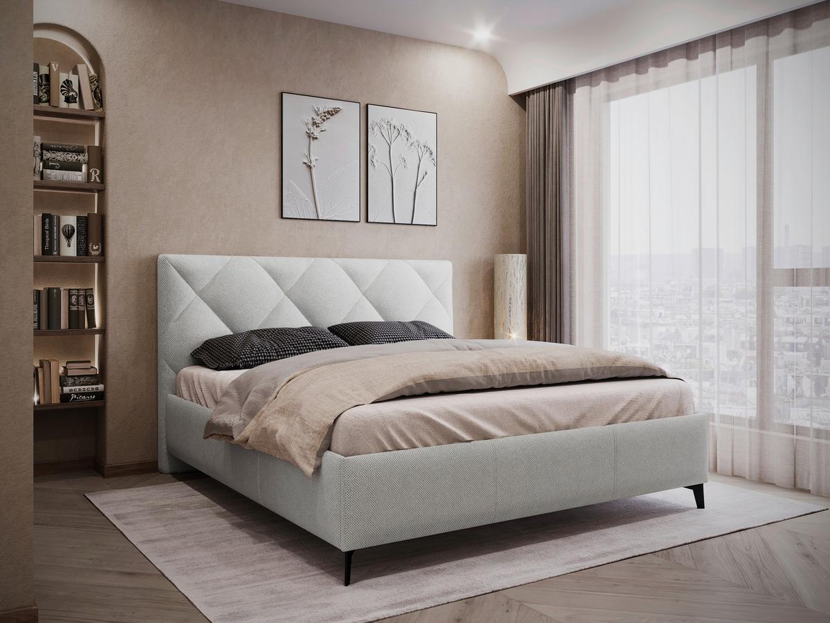 Čalúnená posteľ BIANCO 180x200, svetlosivá - čierna/bronzová, Modern, kov/drevo (180/200cm)