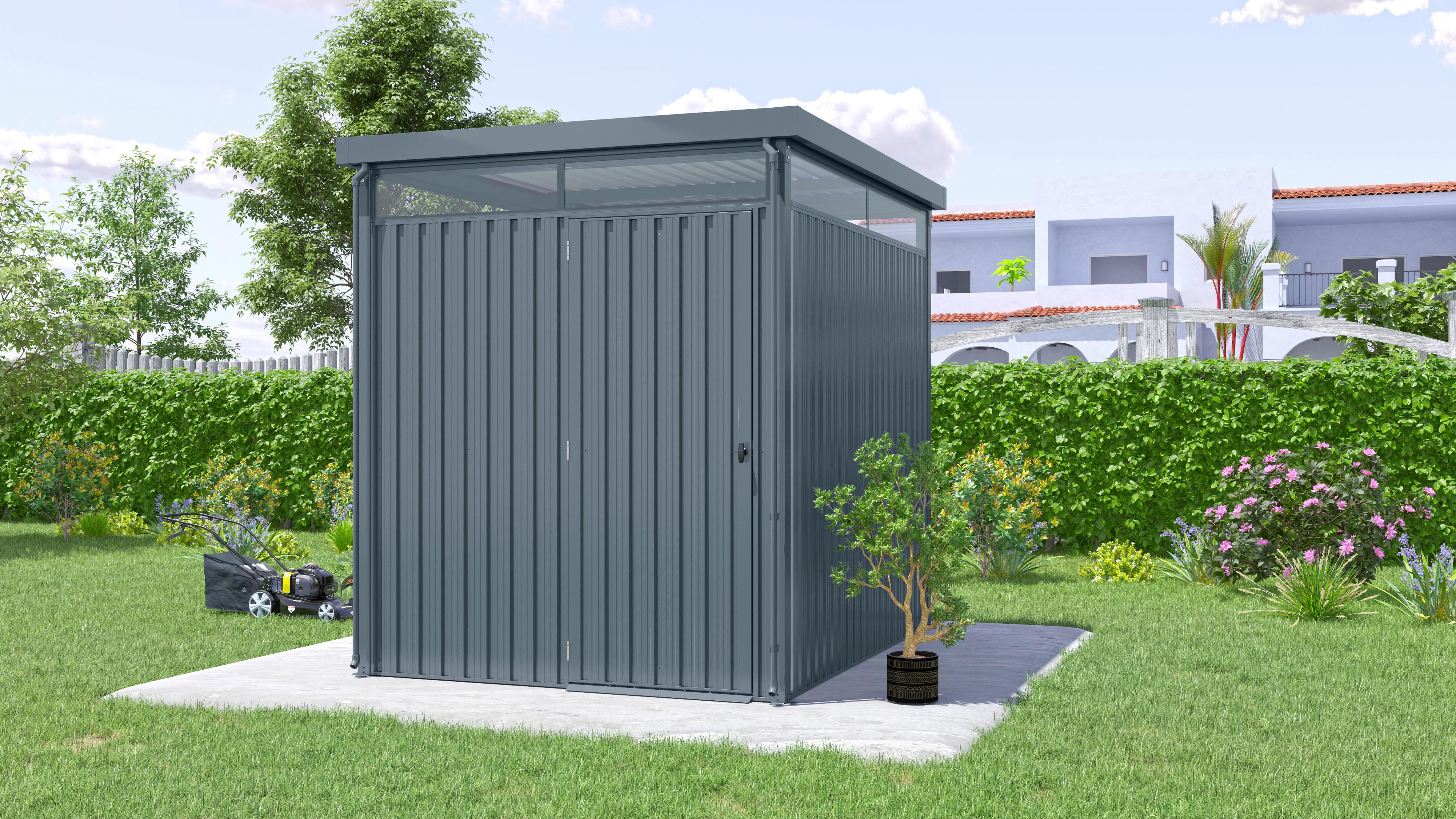 Gerähtehaus mit Flachdach