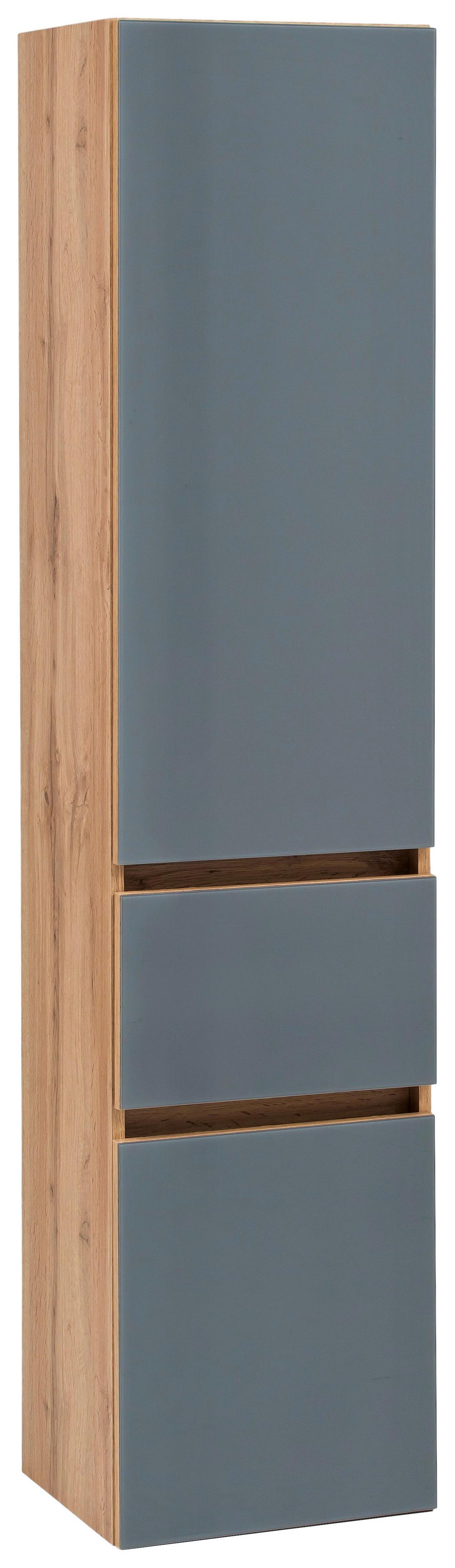 Badmöbel-Set 6--Teilig. inkl. LED Helsinki, Weiß/Eiche - Eichefarben/Grau, KONVENTIONELL, Glas/Holzwerkstoff (160cm) - Held