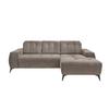 Ecksofa mit USB Anschluss Sano, Graubraun, S: 258x180 cm - Graubraun/Schwarz, MODERN, Textil (258/180cm) - Livetastic