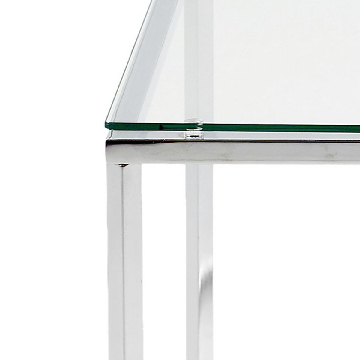 Sklenený odkladací stolík CROSS - chrómová, Modern, kov/sklo (50/45/50cm)