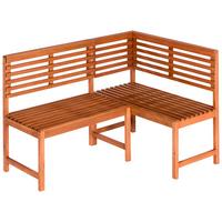 Gartenbank Echtholz 3-4-Sitzer mit Rückenlehne - Naturfarben, KONVENTIONELL, Holz (142/100cm) - Gardenson