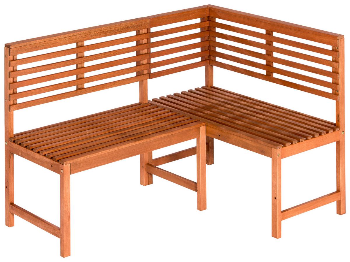 Gartenbank Echtholz 3-4-Sitzer mit Rückenlehne - Naturfarben, KONVENTIONELL, Holz (142/100cm) - Gardenson