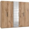 Drehtürenschrank Mit Spiegel B: 250 Cm Level, Eiche Dekor - Eichefarben, MODERN, Holzwerkstoff (250/216/58cm) - MID.YOU