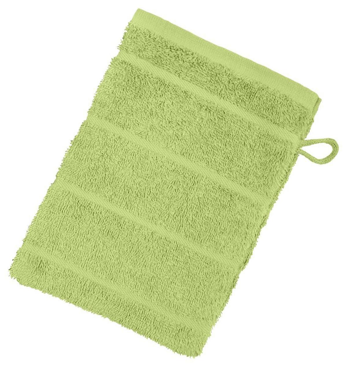 Waschlappen Liliane Grün Baumwolle - Grün, KONVENTIONELL, Textil (16/21cm) - Ondega
