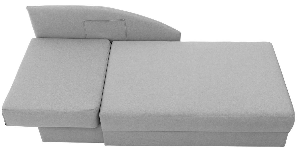 Recamiere Tobi L: 154cm Rechts Hellgrau Mit Bettkasten - Hellgrau, Design, Textil (154/86/93cm) - Max Winzer