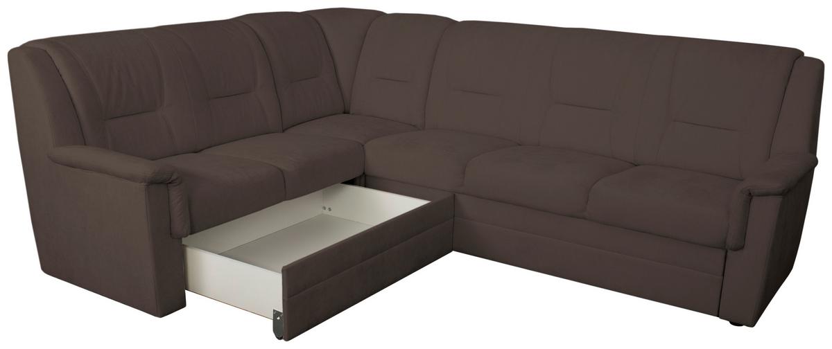 ECKSCHLAFSOFA Rafael, Braun S: 279x224cm - Beige/Schwarz, Trend, Textil (279/224cm)
