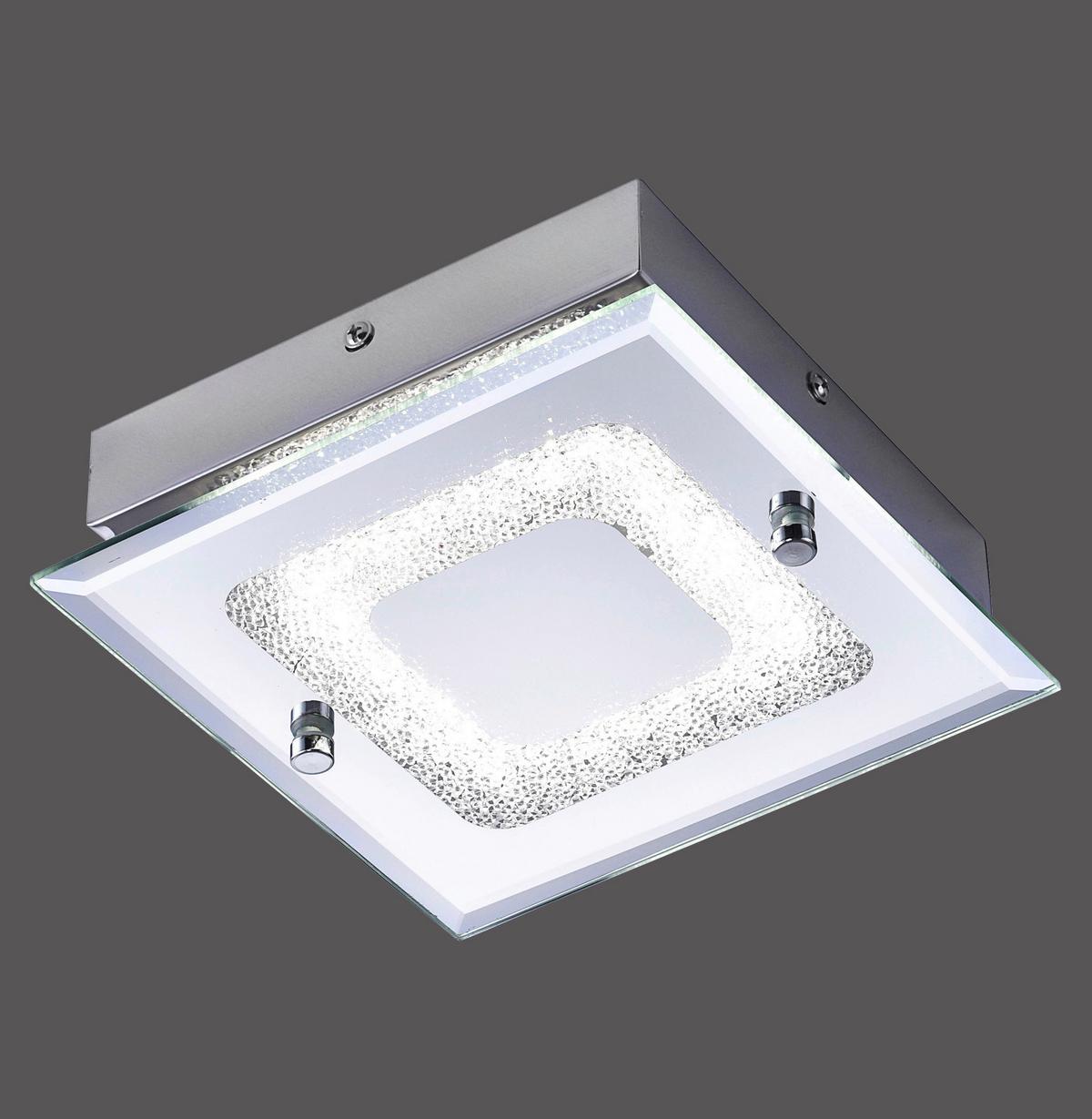 LED-Wandleuchte Lisa 1-Flammig - Chromfarben, KONVENTIONELL, Glas/Metall (18/18/5,8cm)