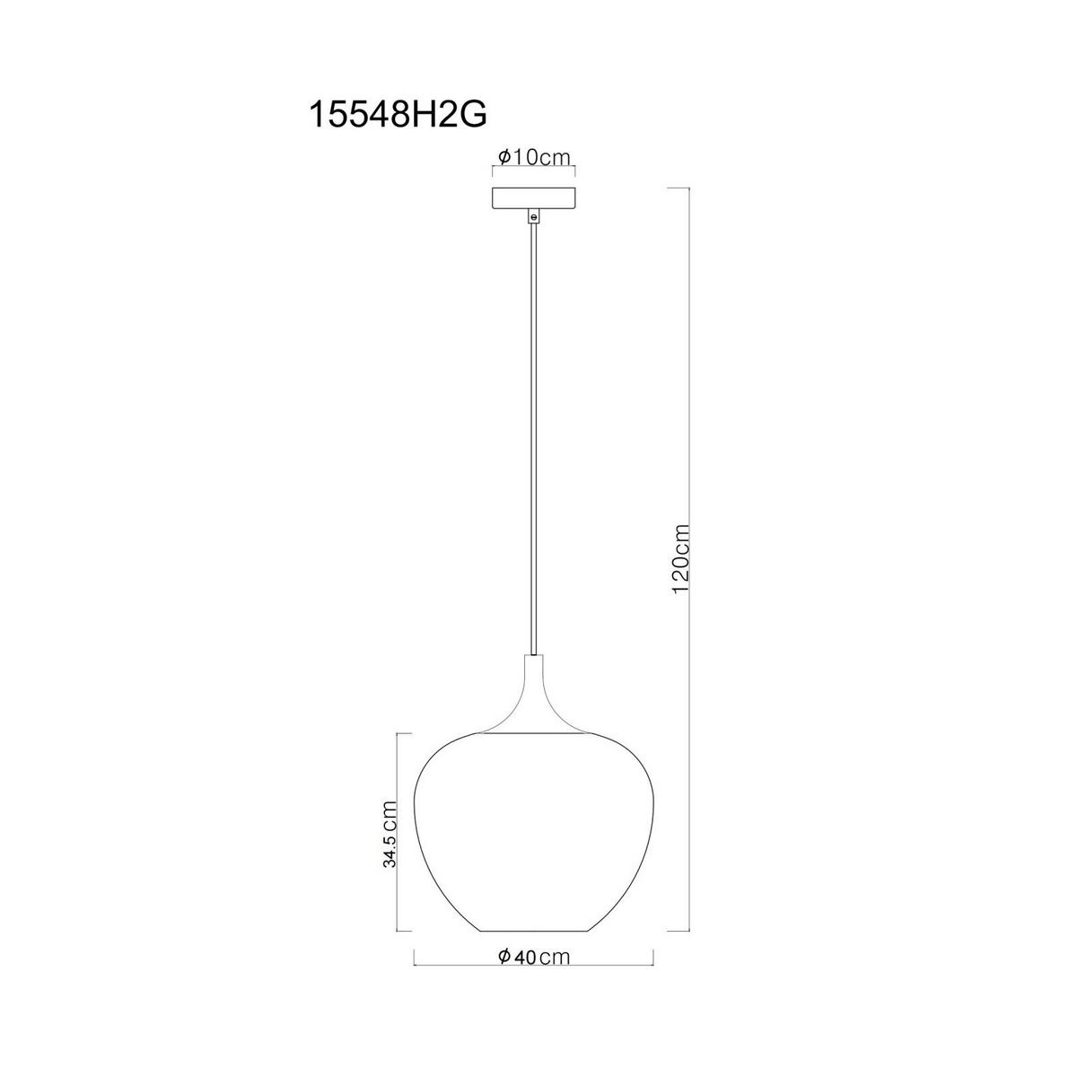Függőlámpa 15548h2g Maxy - fekete/rézszínű, Design, üveg/fém (40/120cm) - Globo