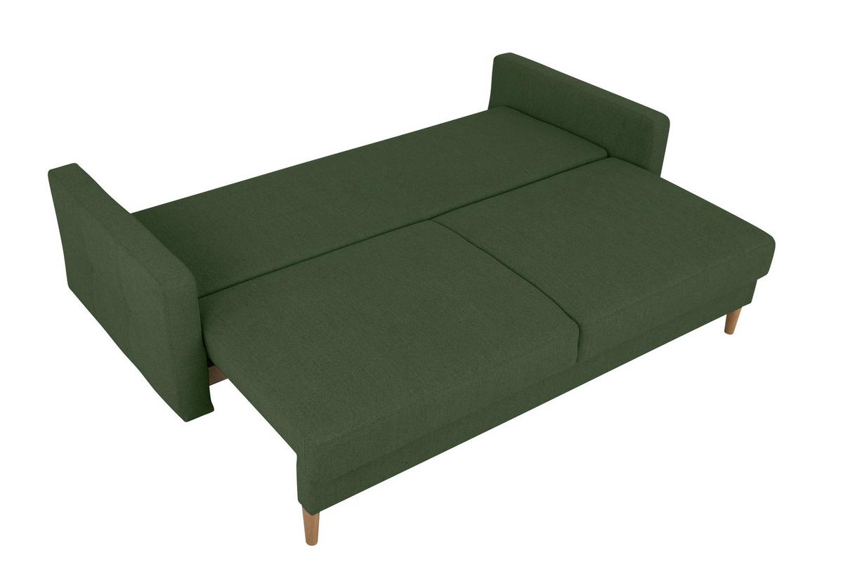 Schlafsofa Noret, Grün B: 222 Cm - Buchefarben/Grün, Design, Textil (222/93/99cm) - MID.YOU