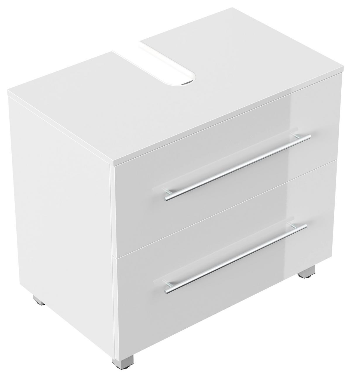 Waschbeckenunterschrank Mondial Weiß Hg B: 70 cm - Weiß Hochglanz, MODERN, Holzwerkstoff (70/63/41,6cm) - MID.YOU