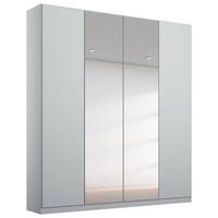 ŠATNÍ SKŘÍŇ S OTOČNÝMI DVEŘMI ALABAMA - barvy stříbra/světle šedá, Moderní, kompozitní dřevo (181/229/54cm)