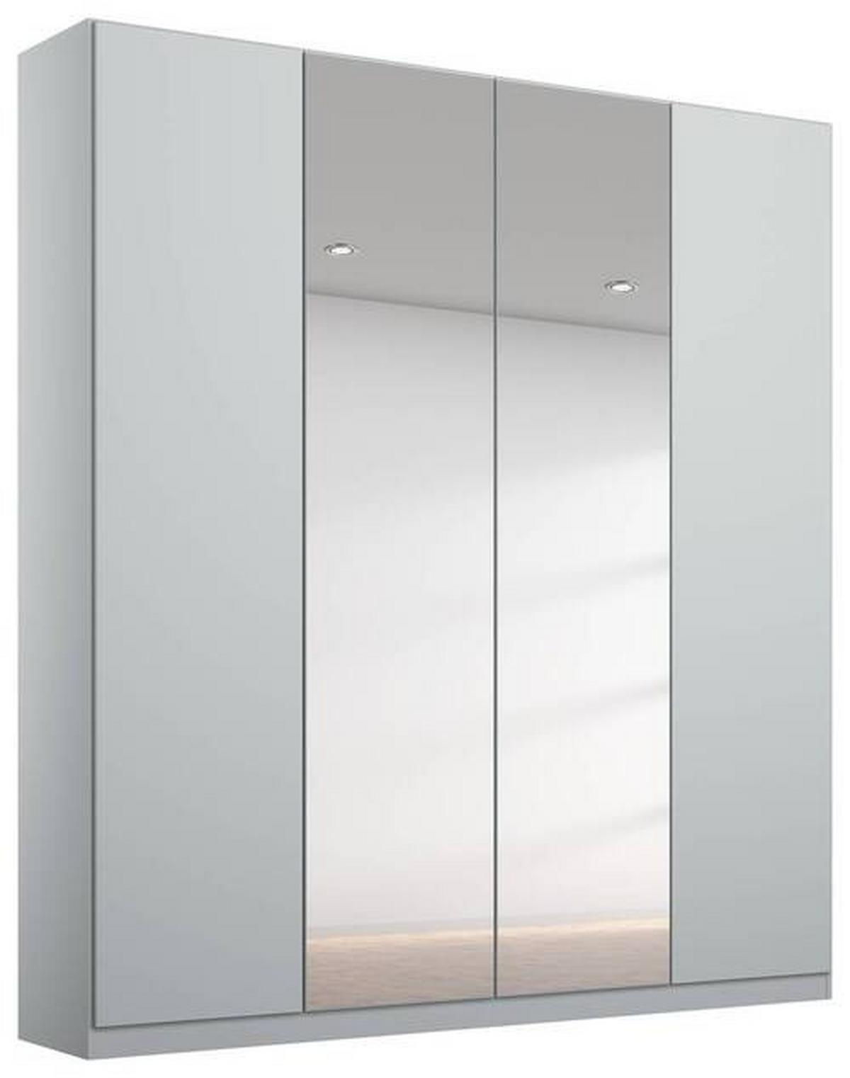 ŠATNÍ SKŘÍŇ S OTOČNÝMI DVEŘMI ALABAMA - barvy stříbra/světle šedá, Moderní, kompozitní dřevo (181/229/54cm)