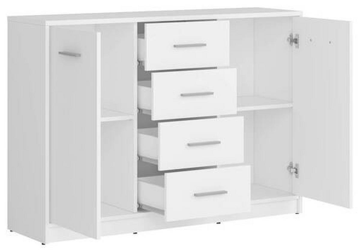 Kommode Nepo Plus Chest Of Drawers - Schwarz/Weiß, Design, Holzwerkstoff (118,5/84/34cm)