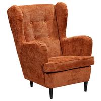 Ohrensessel Oskar Terracotta B: 78 cm - Terracotta/Schwarz, KONVENTIONELL, Textil (78/102/98cm) - MID.YOU