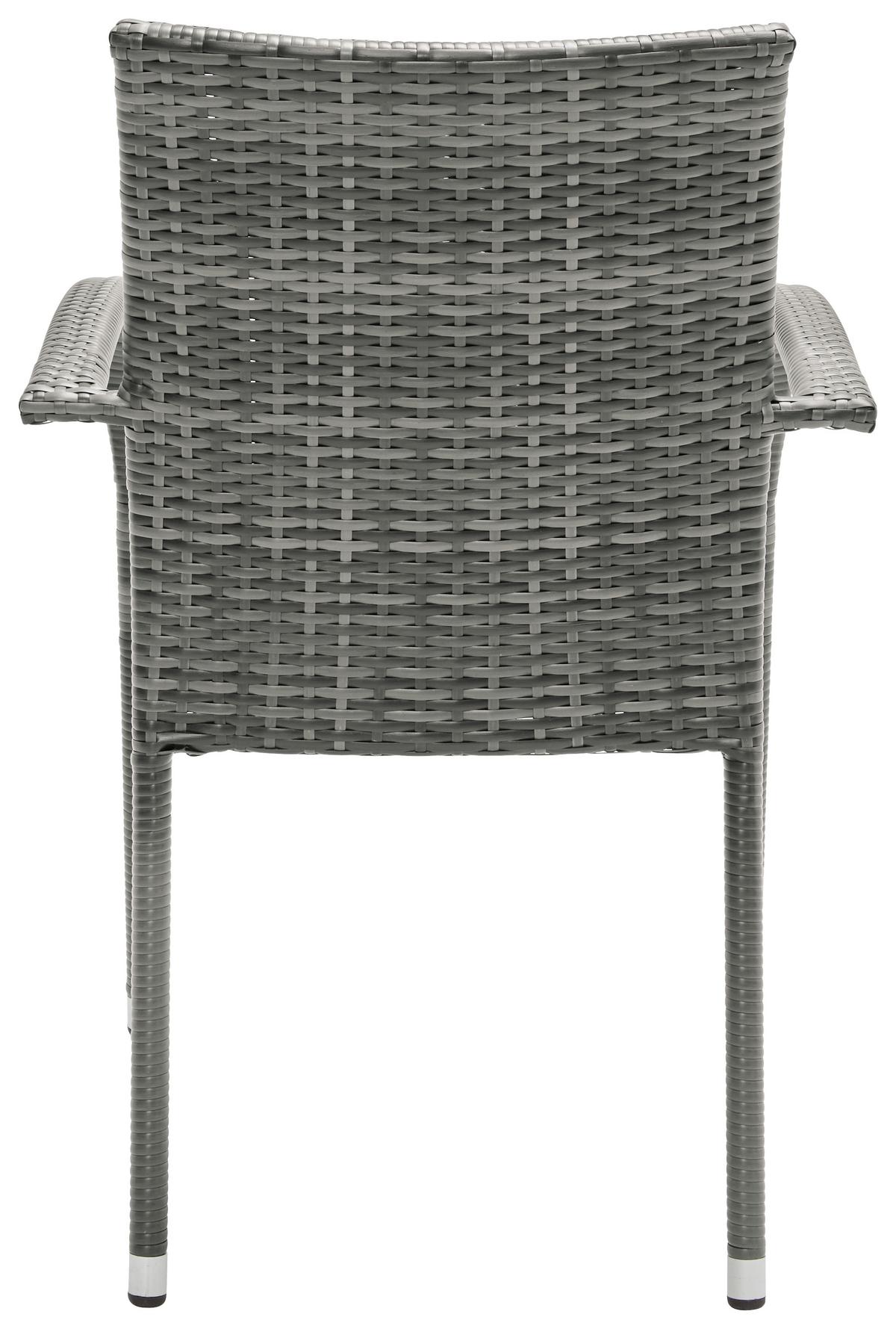 Gartenstuhl Stapelbar Emilia, Polyrattan - Dunkelbraun, MODERN, Kunststoff/Metall (64/87/56cm) - Ondega