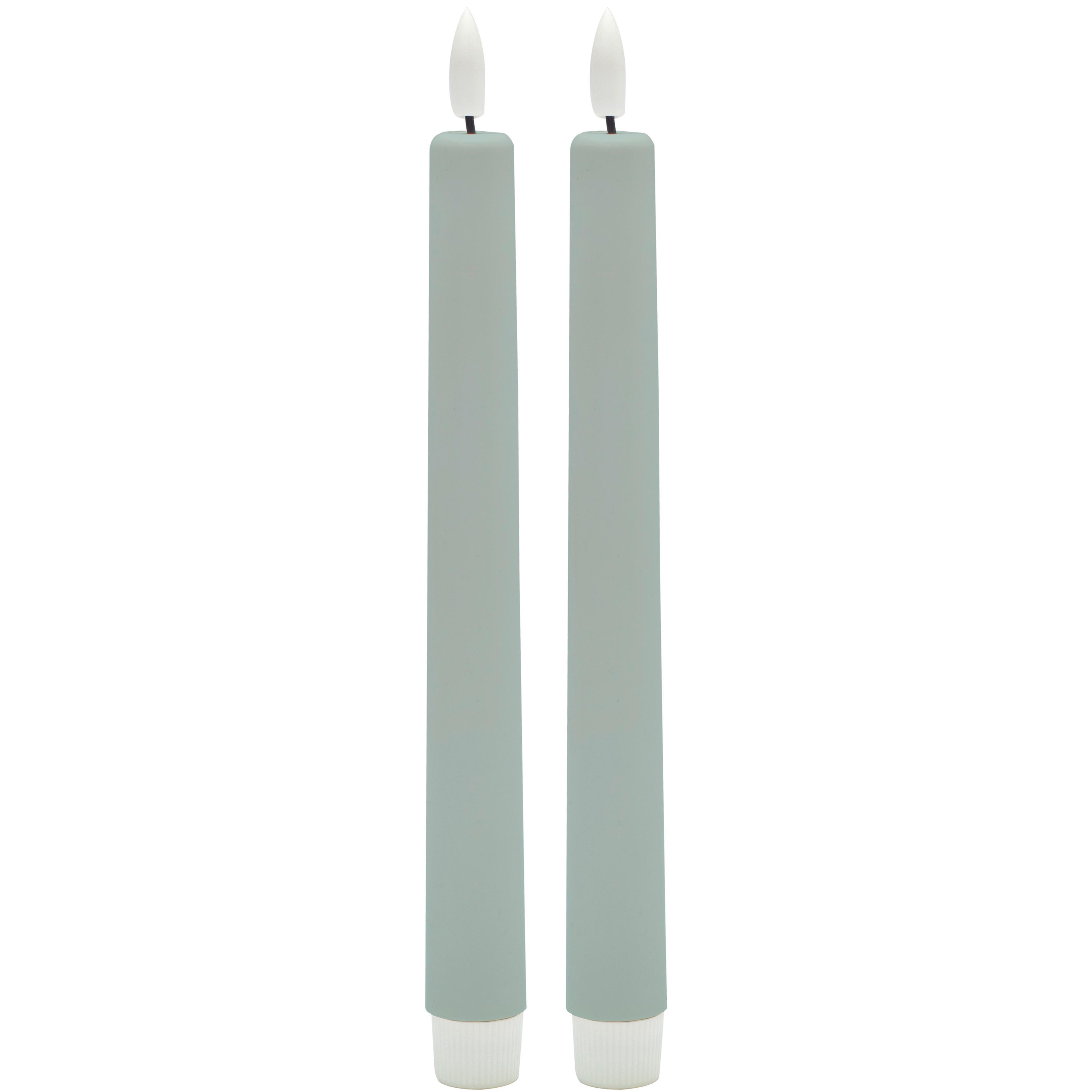 Dlhá sviečka RINA - modrosivá, plast/prírodné materiály (2,2/22cm) - Mömax