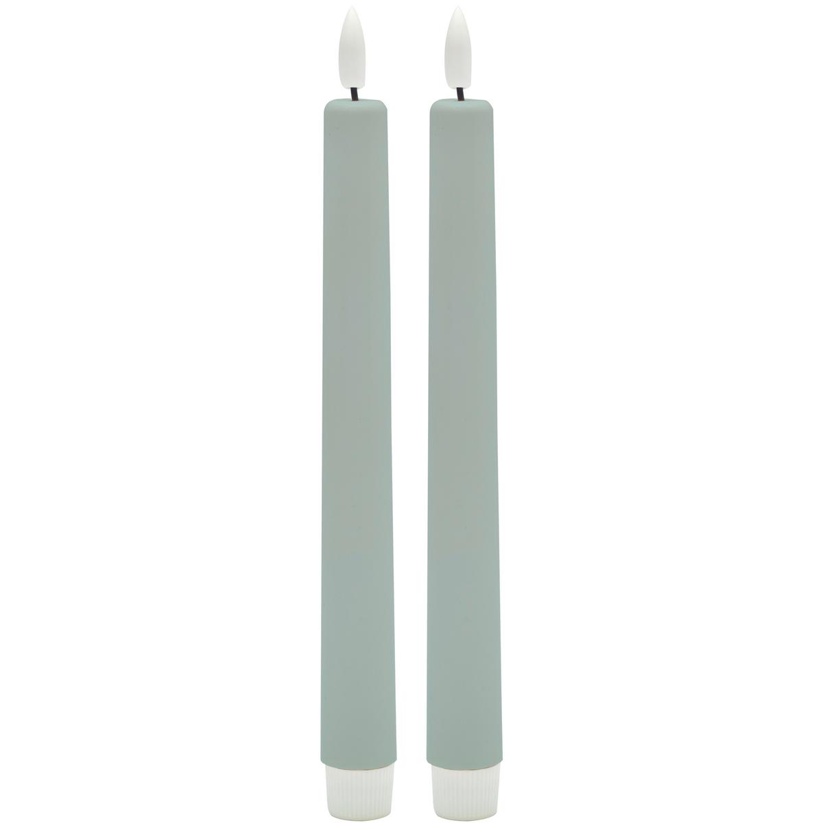 Dlhá sviečka RINA - modrosivá, plast/prírodné materiály (2,2/22cm) - Mömax
