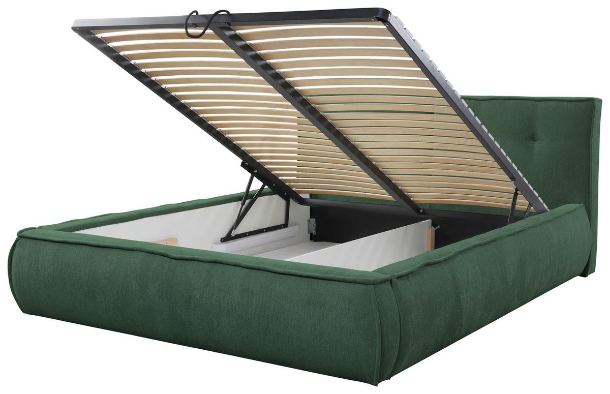Polsterbett Mit Lattenrost 160x200 Cm Lacjo Grün - Beige/Schwarz, LIFESTYLE, Holz/Holzwerkstoff (160/200cm) - Livetastic