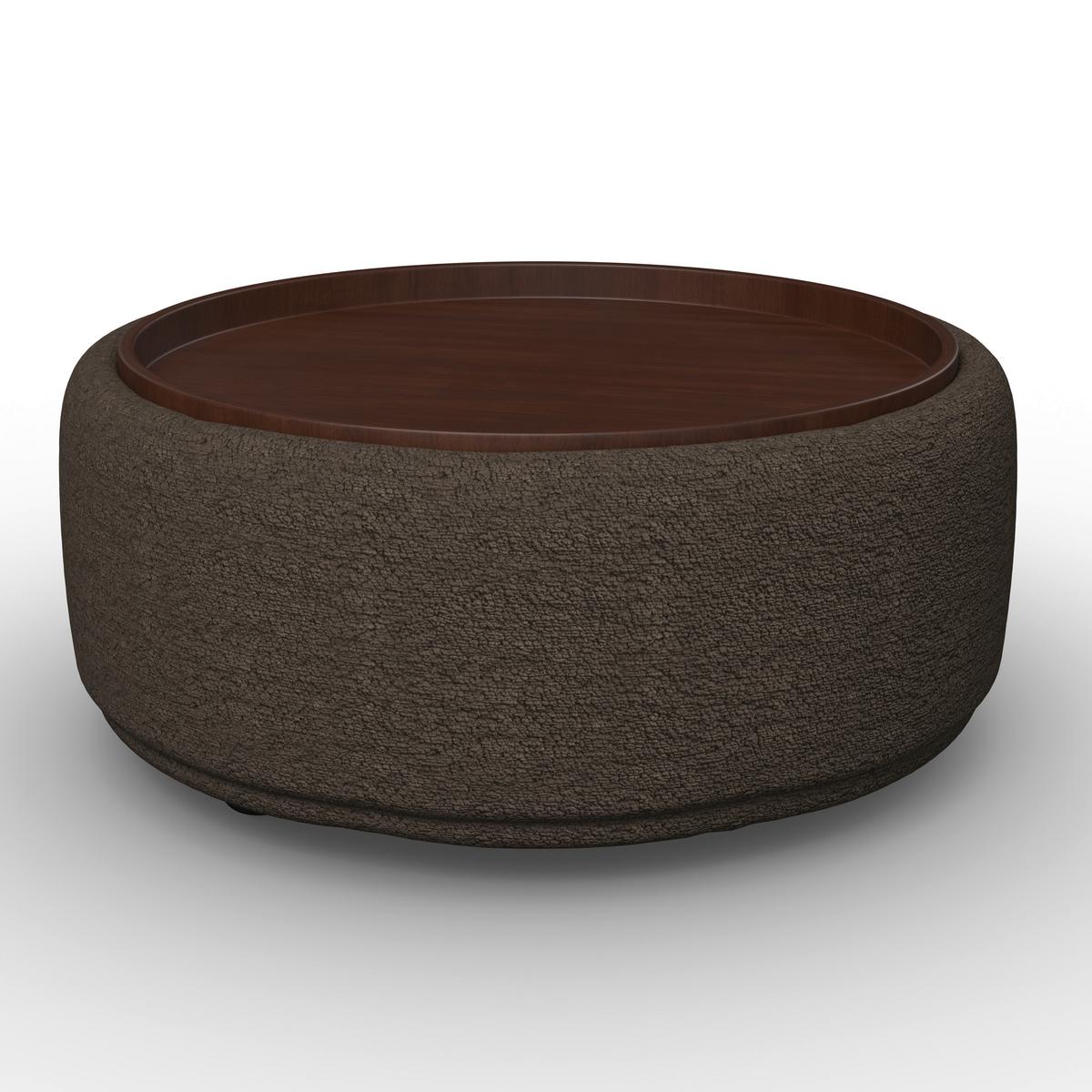 Konferenční stolek KIRA ženilka hnědá/ ořech - černá/hnědá, Moderní, dřevo/textil (86/43/86cm) - Bessagi Home