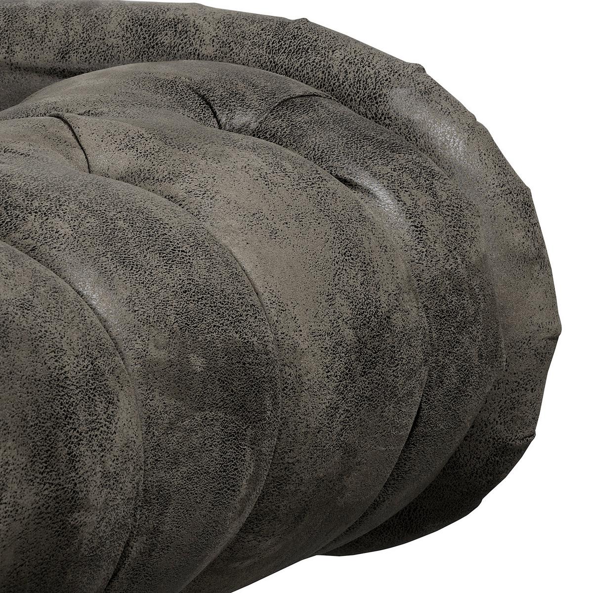 Récamiere Pako Anthrazit B: 185cm - Anthrazit/Braun, Design, Textil (185/93/75cm) - Livetastic