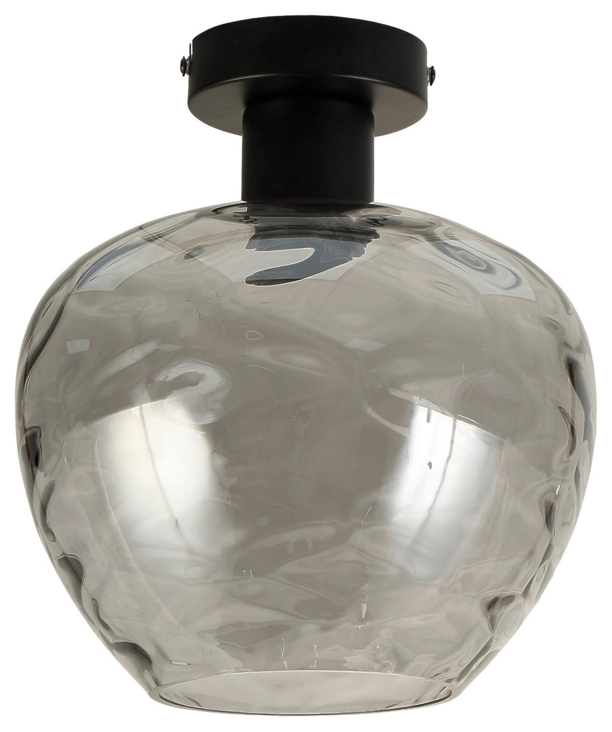 STROPNÍ SVÍTIDLO RUZ - černá, Moderní, kov/sklo (24/26.5cm) - Modern Living