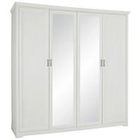 Skriňa biela,š. 214cm - biela/niklová, Romantik / Landhaus, kov/kompozitné drevo (213,9/220/63,6cm)