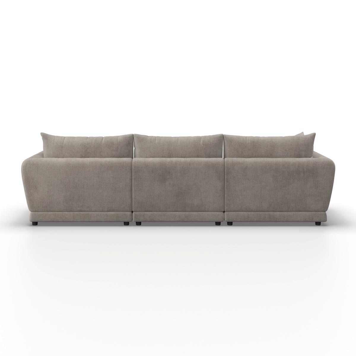 Sedací souprava NICOLE, pravá, béžová, max. do 480 kg - černá/šedobéžová, Moderní, dřevo/textil (306/87/162cm) - Bessagi Home
