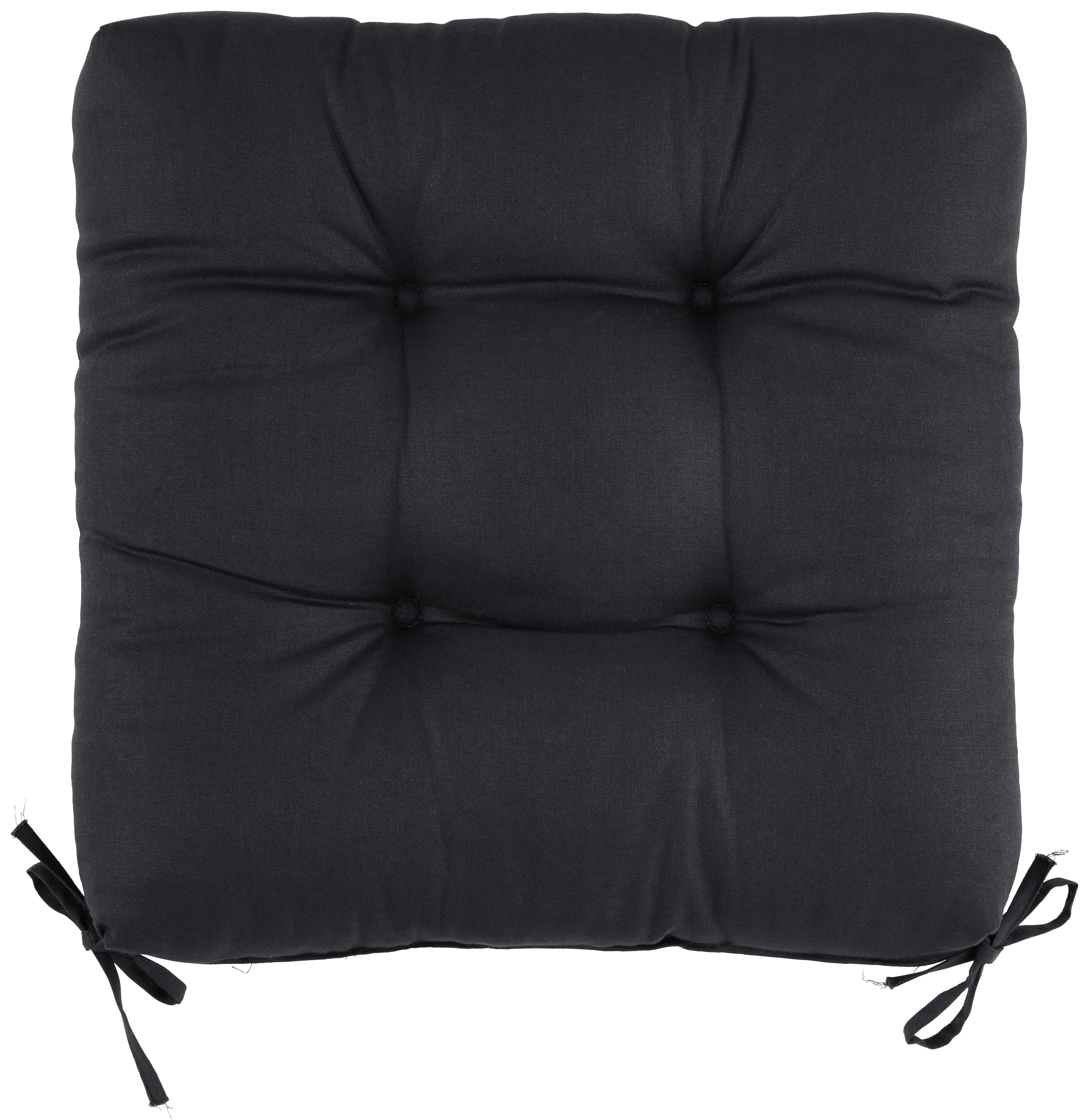 PODUŠKA NA SEDENIE ELLI - čierna, textil (40/40/7cm) - Mömax
