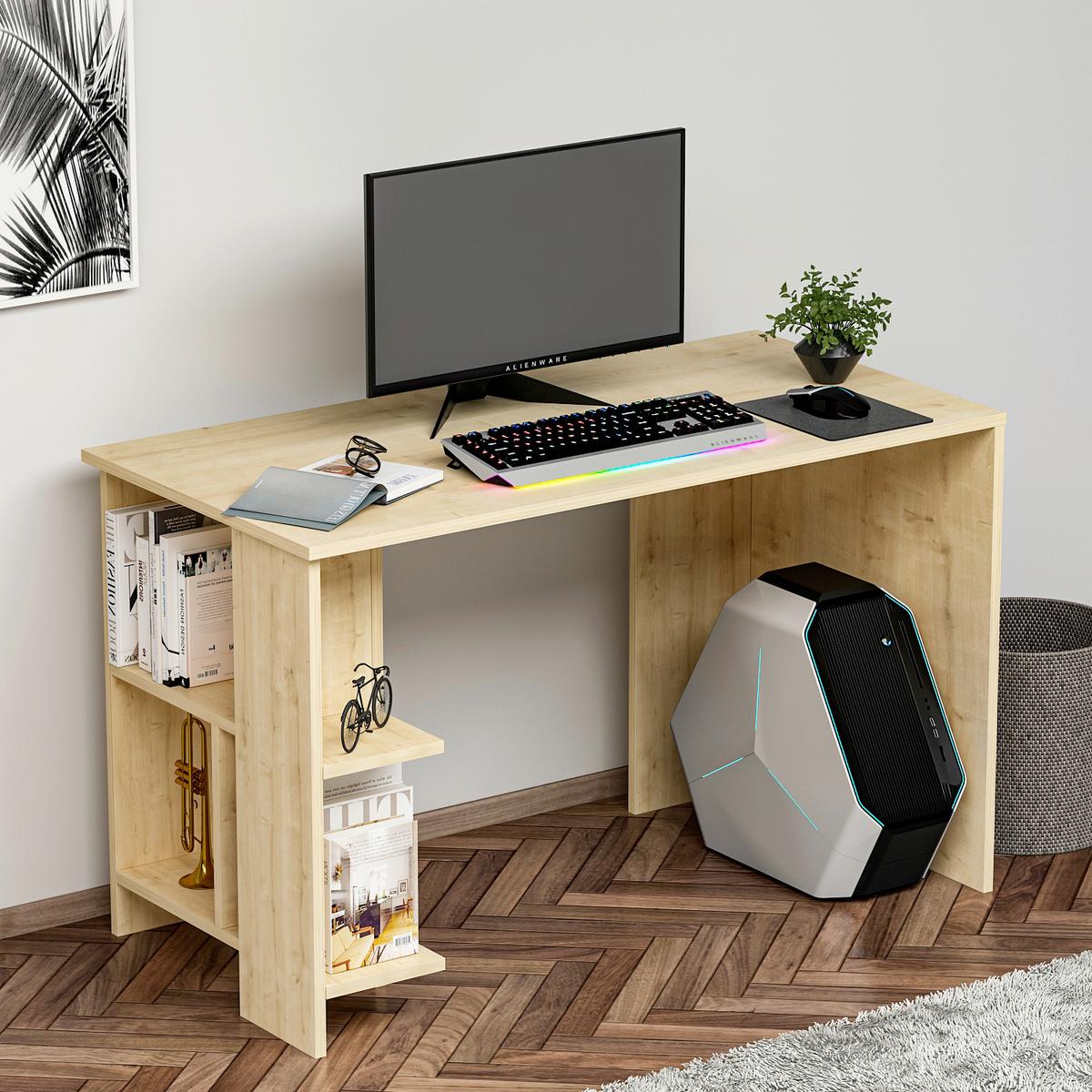 Schreibtisch Alya Eiche Dekor L: 120cm - Eichefarben, Design, Holzwerkstoff (120/60/73cm) - Livetastic