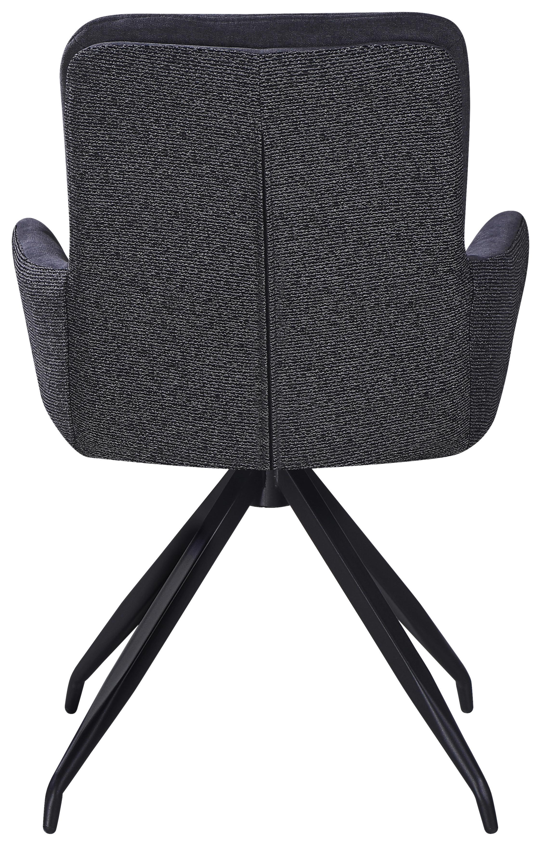 ŽIDLE S PODRUČKAMI NOVA - šedá/černá, Moderní, kov/textil (61/89/67cm) - Premium Living