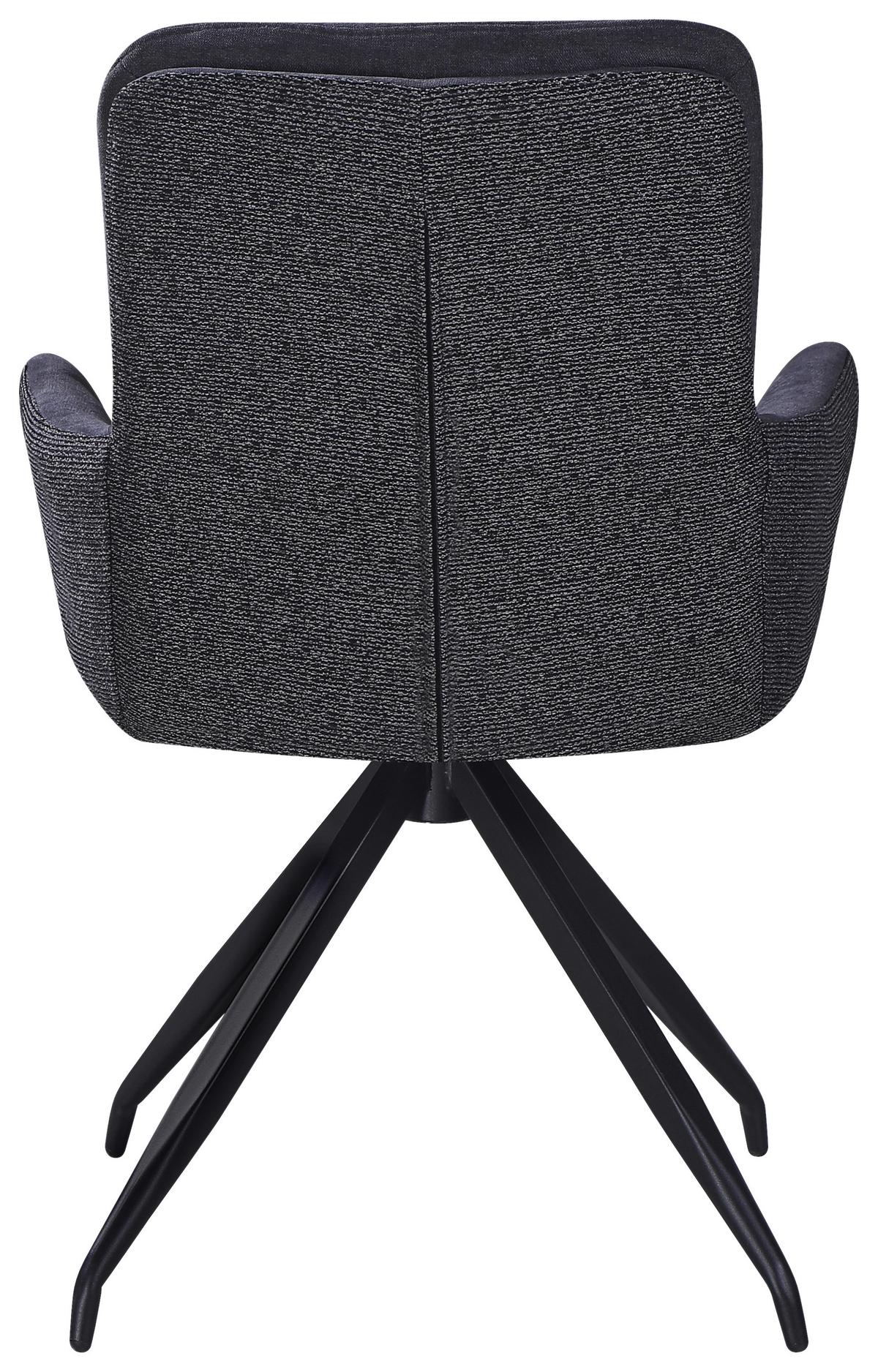 ŽIDLE S PODRUČKAMI NOVA - šedá/černá, Moderní, kov/textil (61/89/67cm) - Premium Living