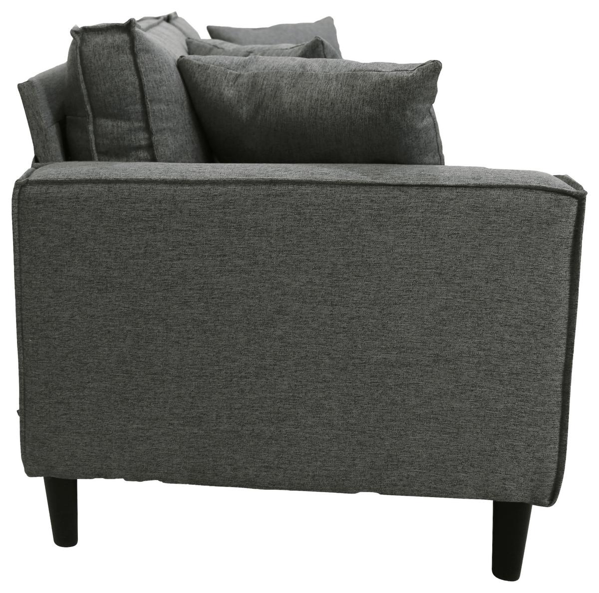 2-sitzer-sofa Beluna Hellgrau B: 141,5 Cm - Hellgrau/Schwarz, Basics, Textil (141,5/84/83cm) - P & B
