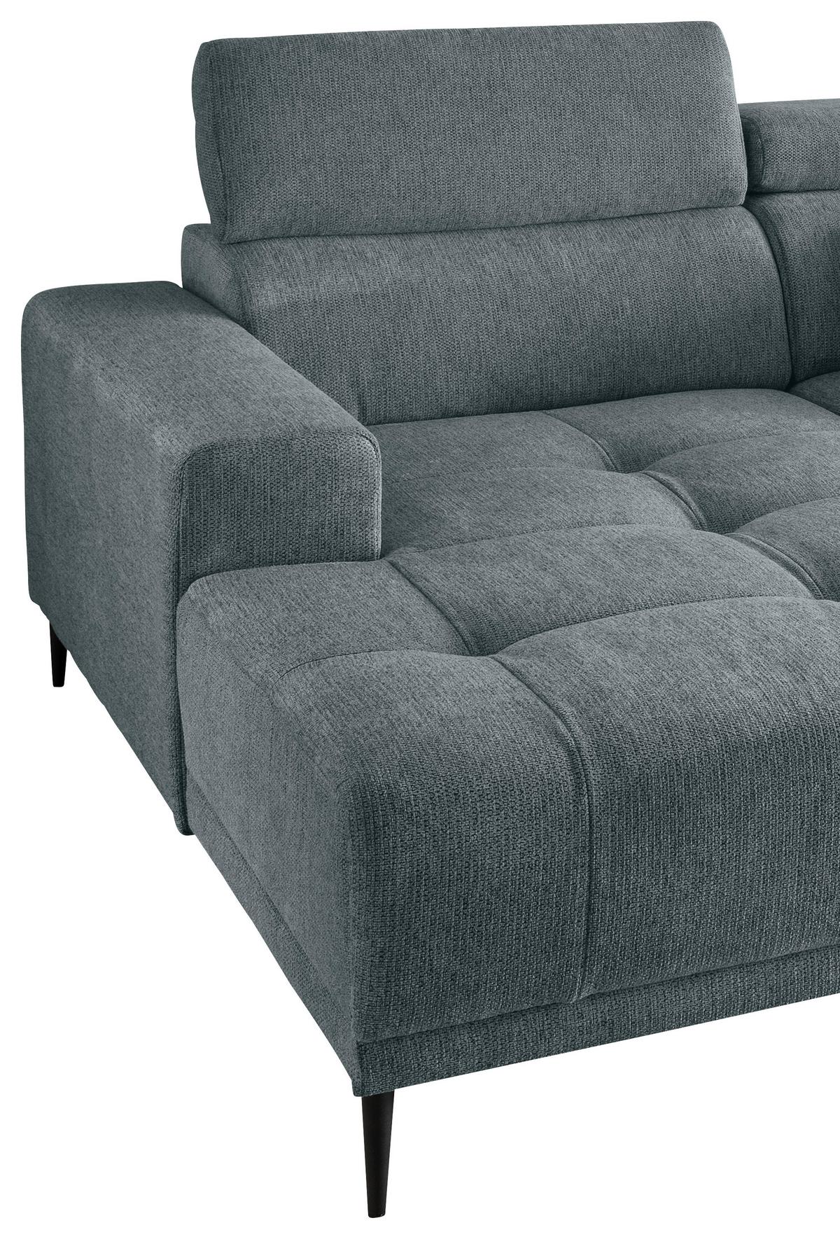 Ecksofa Intera, Mintgrau S: 200x188 Cm - Mintgrau/Schwarz, KONVENTIONELL, Textil (200/188cm) - Livetastic