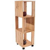 Regal Auf Rollen Rolly B 34cm, Eiche Dekor - Eichefarben, MODERN, Holzwerkstoff/Kunststoff (34/111/34cm)