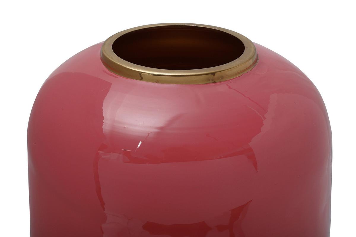 Bodenvase Art Deco Goldfarben Koralle, D: 24 cm - Koralle/Goldfarben, Trend, Metall (24/69cm) - Kayoom