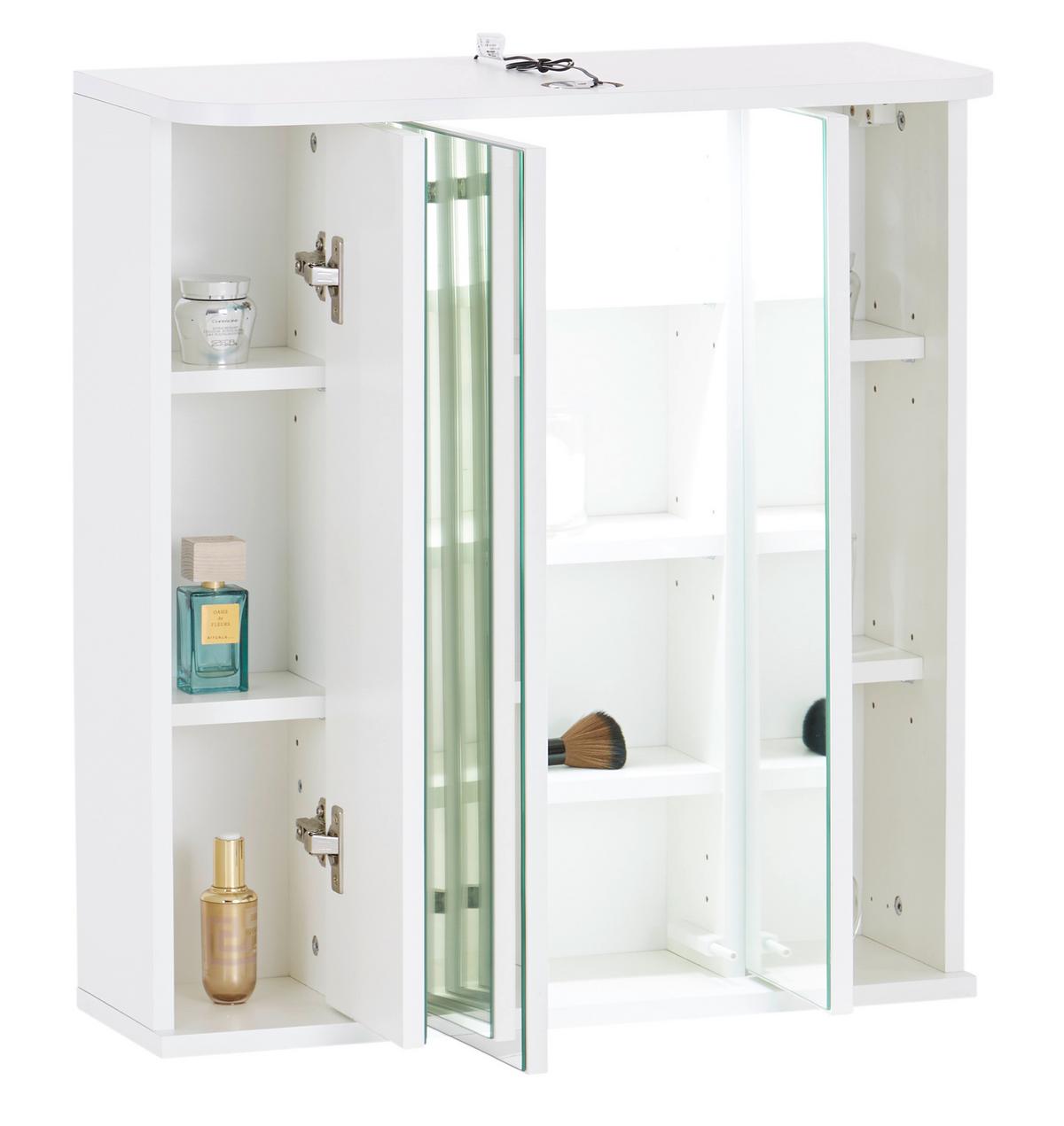 Skrinka so zrkadlom MX 180 - VERONA VR 22 - biela, Konventionell, kompozitné drevo (64cm)