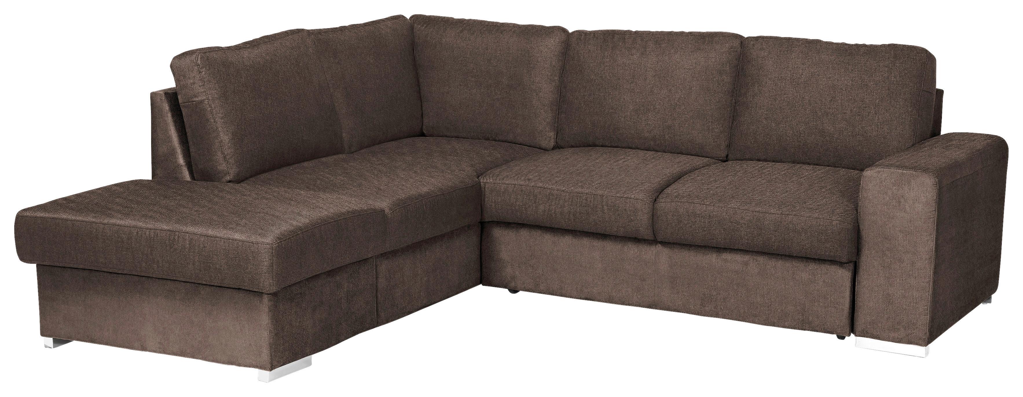 Rozkladacia Sedacia Súprava Eddi - Taupe, Ľavý Roh - sivohnedá/chrómová, Design, textil/plast (213/248cm) - MID.YOU
